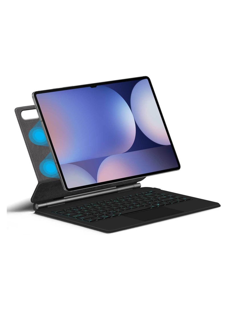 حافظة لوحة مفاتيح ذكية سحرية بلوتوث متوافقة مع جهاز سامسونغ جالاكسي تاب S10 FE بلس 13.1 بوصة 2025 (SM-X620/X626B) مع لوحة تتبع ولوحة مفاتيح مضيئة RGB - Image 5