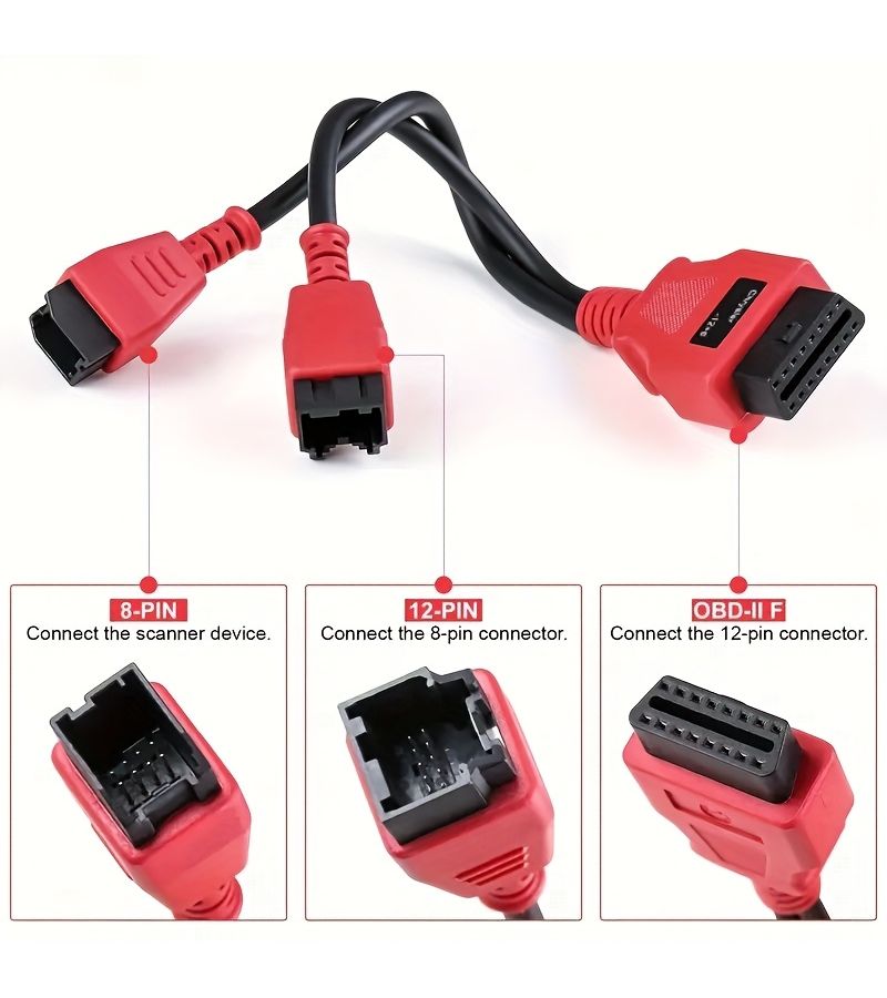 OEM FCA 12 8 Adapter Cable Diagnostic Cable Bypass Fit for Chrysler Security Gateway Module Red - Image 3