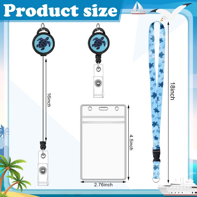 HONSIO 2 Pieces Cruise Lanyard for Ship Cards Detachable Lanyards with Retractable Badge Reel Waterproof ID Badge Holders, 2026 Cruise Essentials Accessories - Image 2