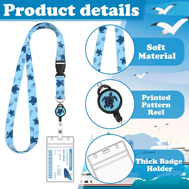 HONSIO 2 Pieces Cruise Lanyard for Ship Cards Detachable Lanyards with Retractable Badge Reel Waterproof ID Badge Holders, 2026 Cruise Essentials Accessories - Image 3