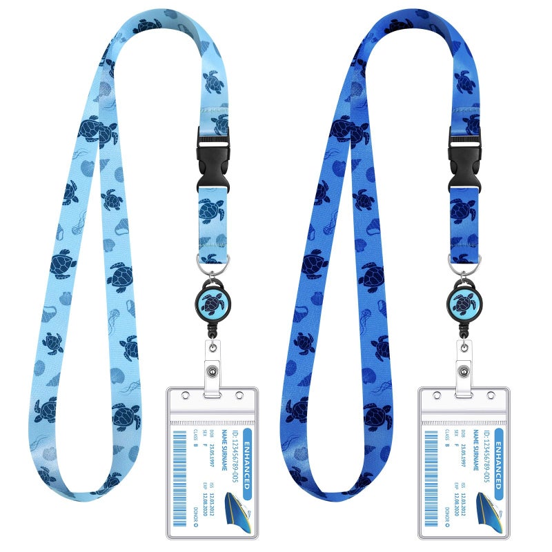 HONSIO 2 Pieces Cruise Lanyard for Ship Cards Detachable Lanyards with Retractable Badge Reel Waterproof ID Badge Holders, 2026 Cruise Essentials Accessories - Image 1
