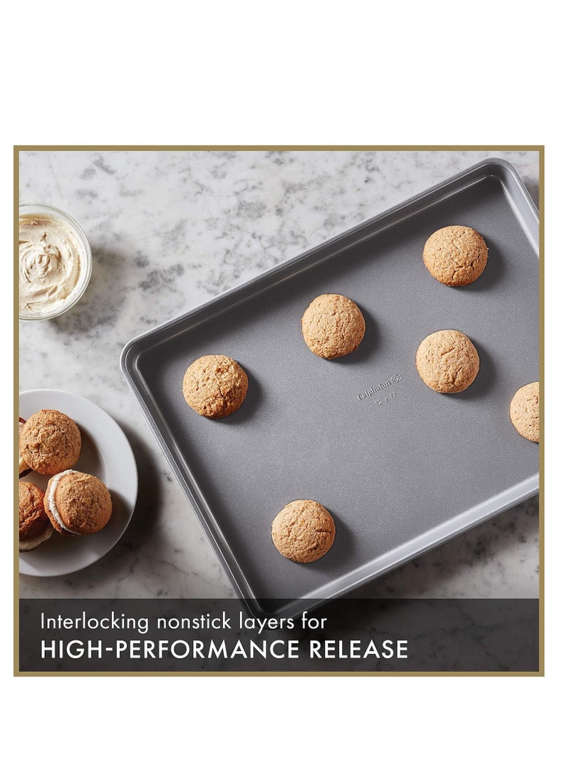 Calphalon Calphalon Premium Nonstick Baking Pans Set of 2, 12 x 17 inch, Silverware, Heavy Gauge Steel Core - Image 2