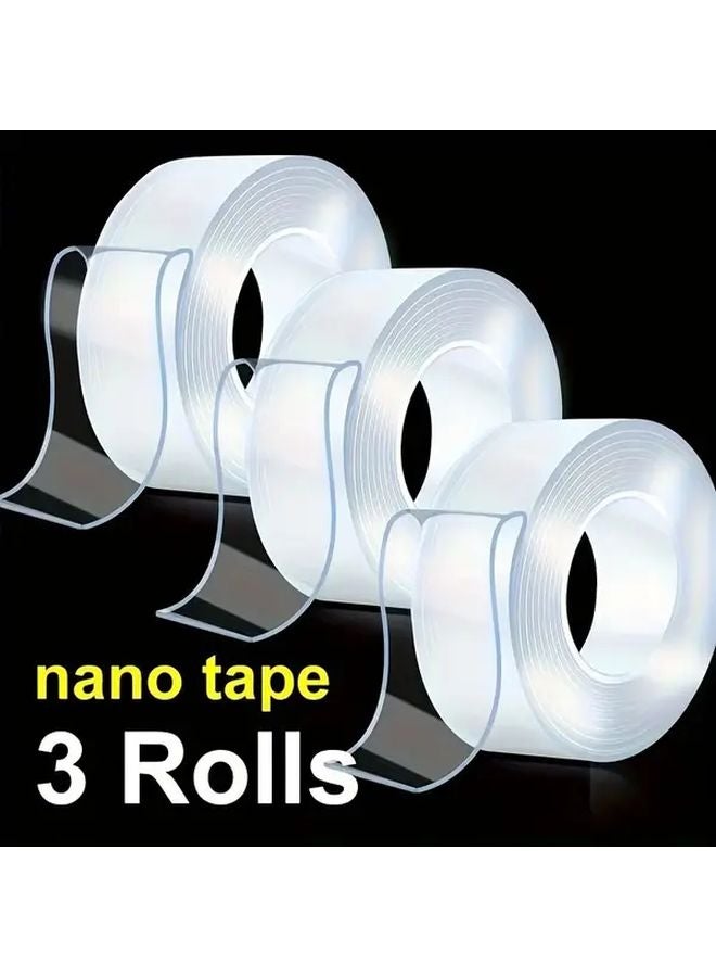 3pcs Double Sided Tape Transparent Mesh Nano Washable Traceless For Home Office Car - Image 2