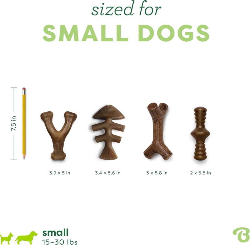 Benebone Small Holiday 4-Pack Dog Chew Toys for Aggressive Chewers, Made in USA, 60lbs and Under - Image 4