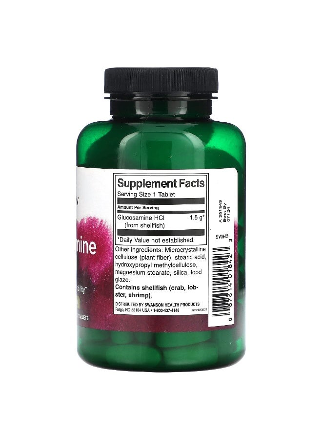 SWANSON سوانسون، جلوكوزامين HCl، 1,500 ملغ، 100 قرص - Image 2