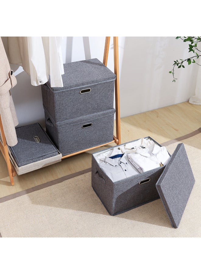 Washing Wardrobe Storage Box Cotton Linen Fabric Finishing Box Quilt Desktop Storage Box Foldable Storage Box - Image 3