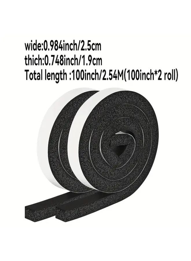 High Density NBR Foam Sealing Strip 2 Rolls 0.984x0.748x100 Inch Soundproof Thermal Insulation - Image 3