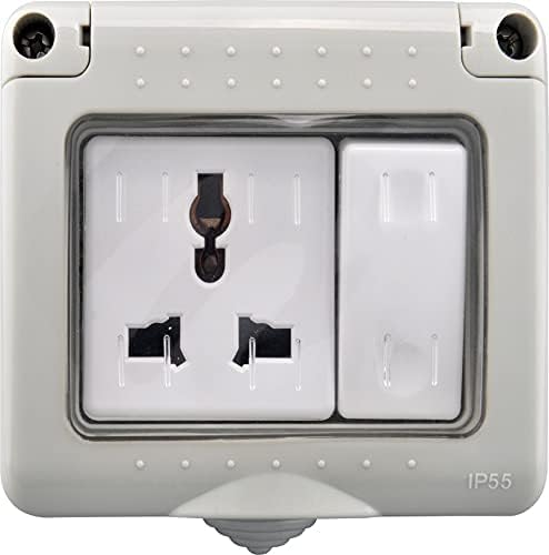 ORIGINAL MART Water Proof Plastic Box with Switch and Socket gaurd Use in roof top Water Proof 3 Module Plastic Gang Box LightingGardenLightingHomeResidential Parking to Protect Shock - Image 1