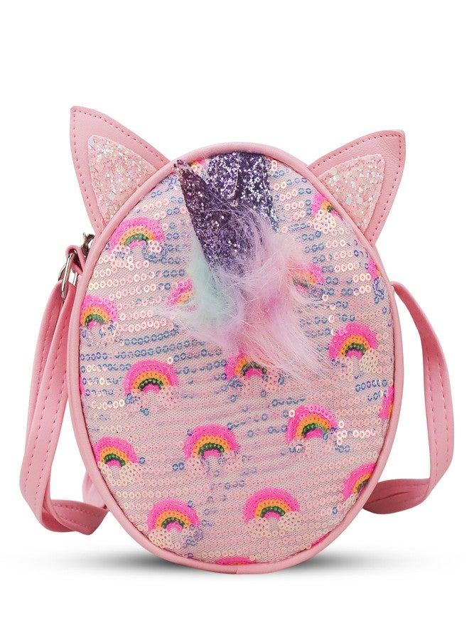ADSON Rainbow Ear Unicorn Fix Sequins Laser Holographic Self Quilted Crossbody Bag Sling Cute Shoulder Bag Purse Handbag Cute Tote Girl Messenger Child Tote Wallet For kids (Multi Colour Unicorn) - Image 4