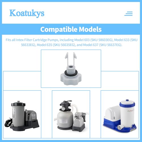 Koatukys 10460 Air Release Valve with 10264 Valve O-Ring Replacement for Intex Sand Filter Pumps - Image 5