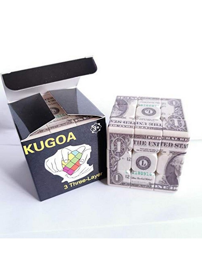 Kugoa Speed Cube 3X3 Onedollar Notes/Bill Facade Pattern Magic Cube Puzzleiq Games Puzzles Relief Effect Teens Adult Toys5.6Cm/2.2 - Image 2