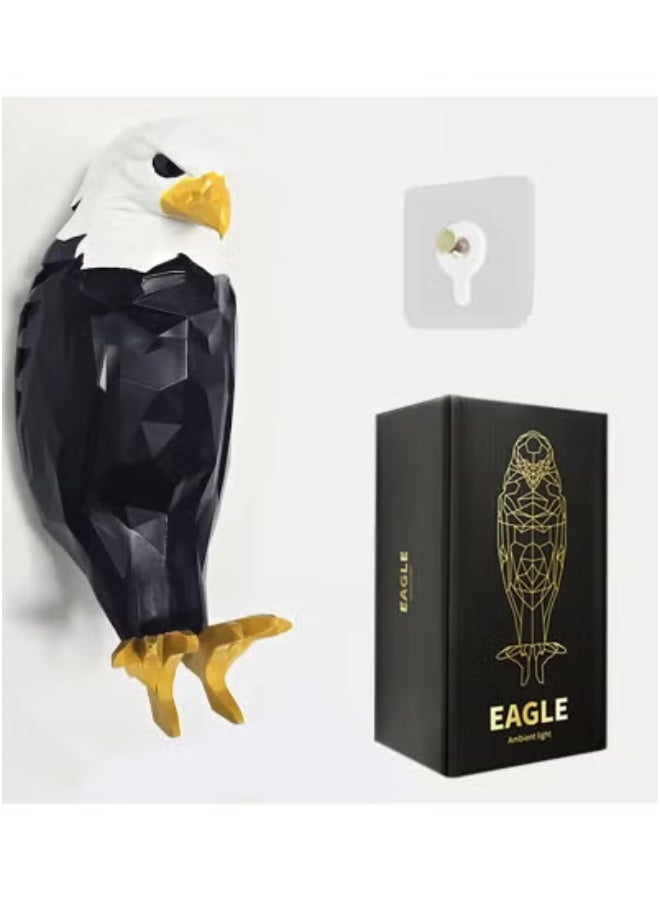 جاجيك 3D Bald Eagle Wall Night Light – Realistic Wing-Spread LED Wall Lamp with Soothing Glow – USB Powered Decorative Light Fixture for Bedroom, Living Room, Study, or Office – Unique Wildlife-Themed Home Décor Accent for Nature & Animal Lovers  - Image 2