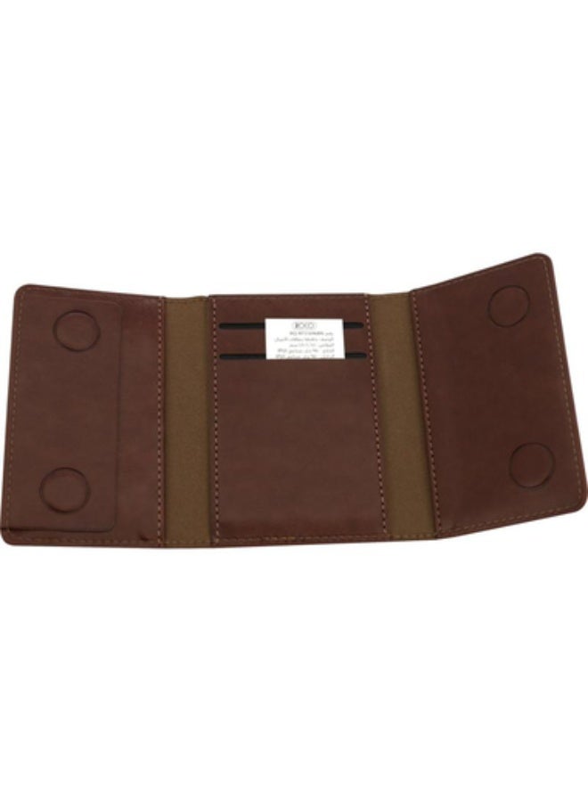 ROCO Casual Tri-fold Wallet with Mag Safe PU Material Brown - Image 2
