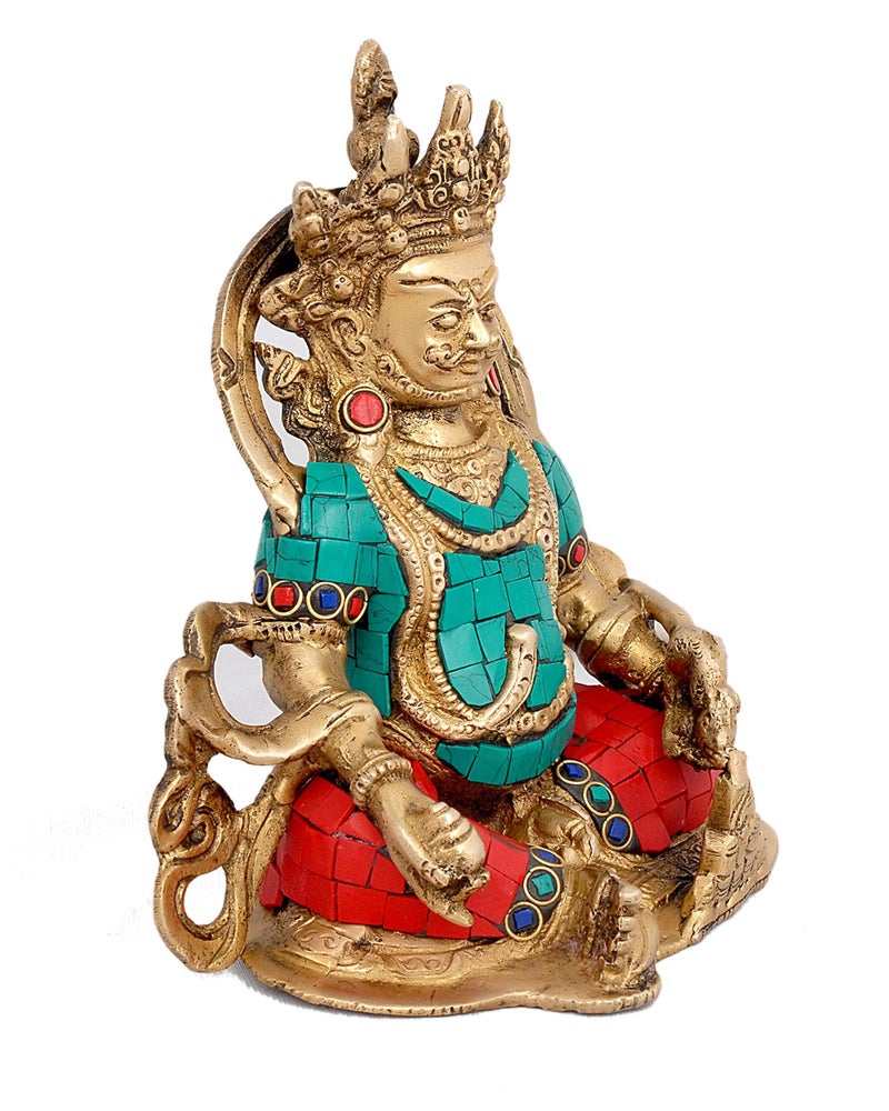 Idol Collections Dattatreya Brass Dhan Kuber, God of Wealth, Height : 6.75" | Home Décor - Image 2