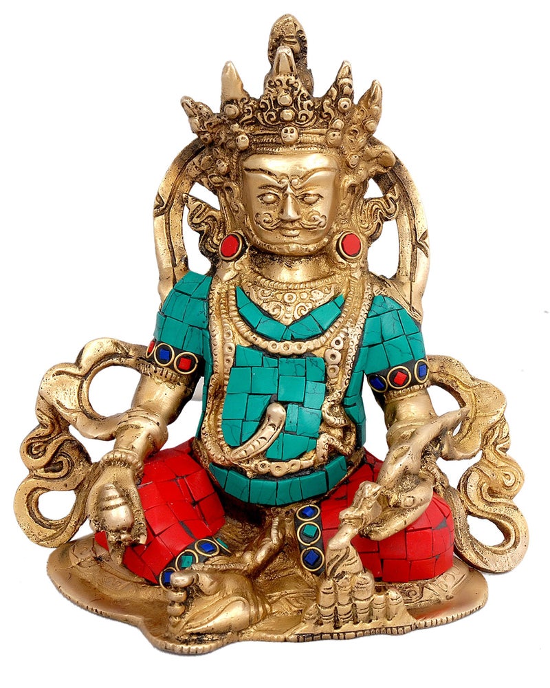 Idol Collections Dattatreya Brass Dhan Kuber, God of Wealth, Height : 6.75" | Home Décor - Image 5