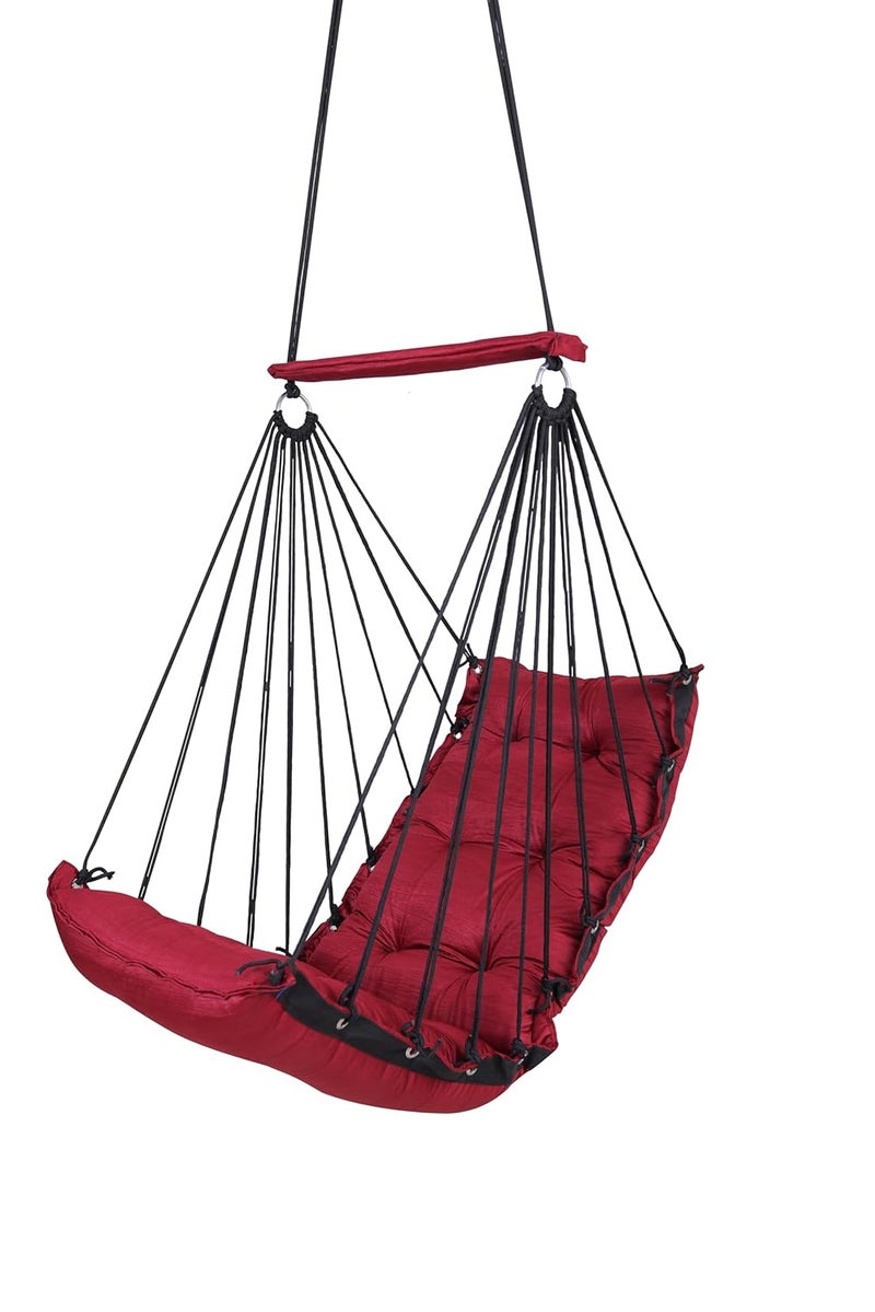 JULJULIA أرجوحة للشرفة - جولا مميزة للبالغين للمنزل، جولا آمنة للأطفال، كرسي معلق للشرفة الداخلية، تصميم متين ومريح، سهولة التركيب والصيانة - JJ_Low-MARUN - Image 1