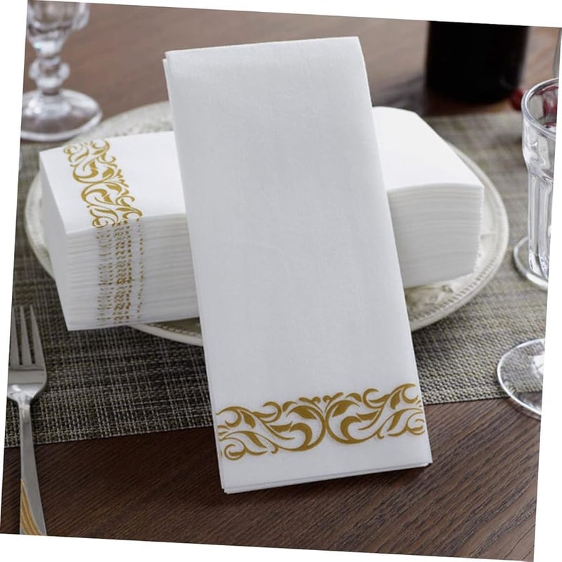 Valiclud 25 قطعة مناديل ذهبية قابلة للاستعمال مرة واحدة أنيقة لتزيين طاولات حفلات الزفاف - Image 5