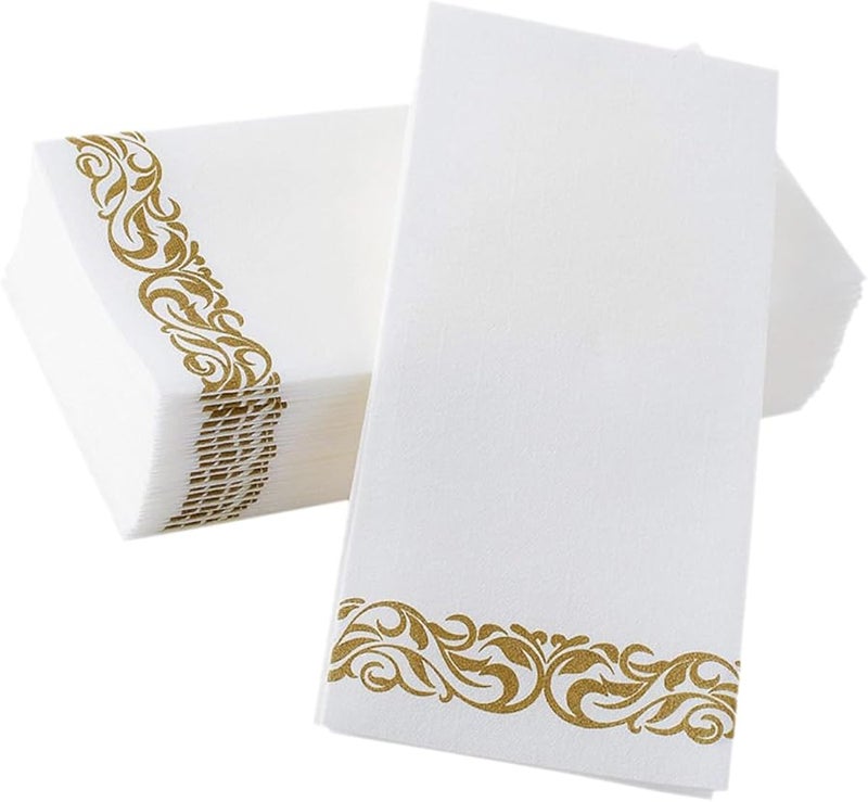Valiclud 25 قطعة مناديل ذهبية قابلة للاستعمال مرة واحدة أنيقة لتزيين طاولات حفلات الزفاف - Image 1