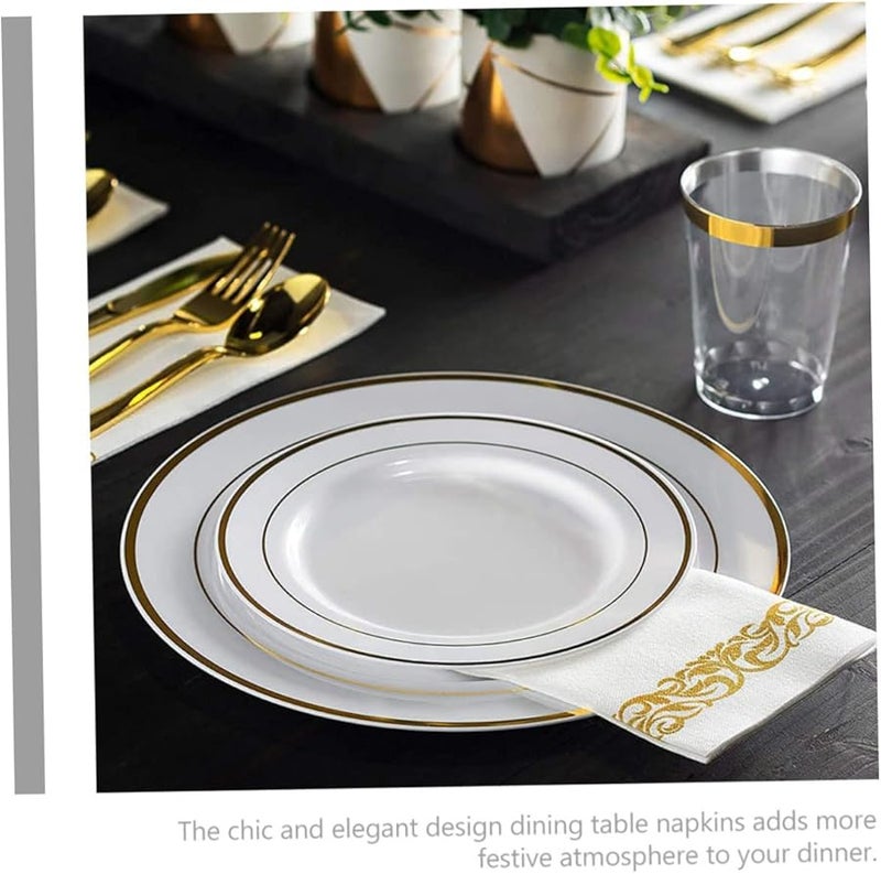 Valiclud 25 قطعة مناديل ذهبية قابلة للاستعمال مرة واحدة أنيقة لتزيين طاولات حفلات الزفاف - Image 3