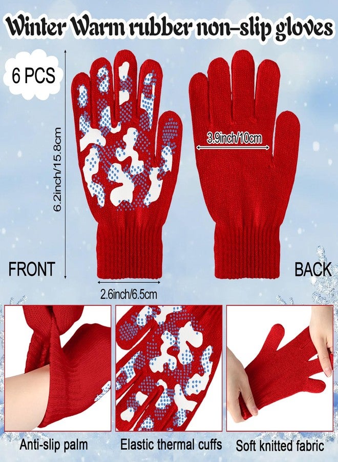 جاجيلي مجموعة جاغلي المكونة من 12 قطعة من قبعات وقفازات الشتاء للأطفال، قبعات صوفية دافئة مانعة للانزلاق، مناسبة للأولاد والبنات من سن 5 إلى 10 سنوات (6 ألوان زاهية). - Image 2