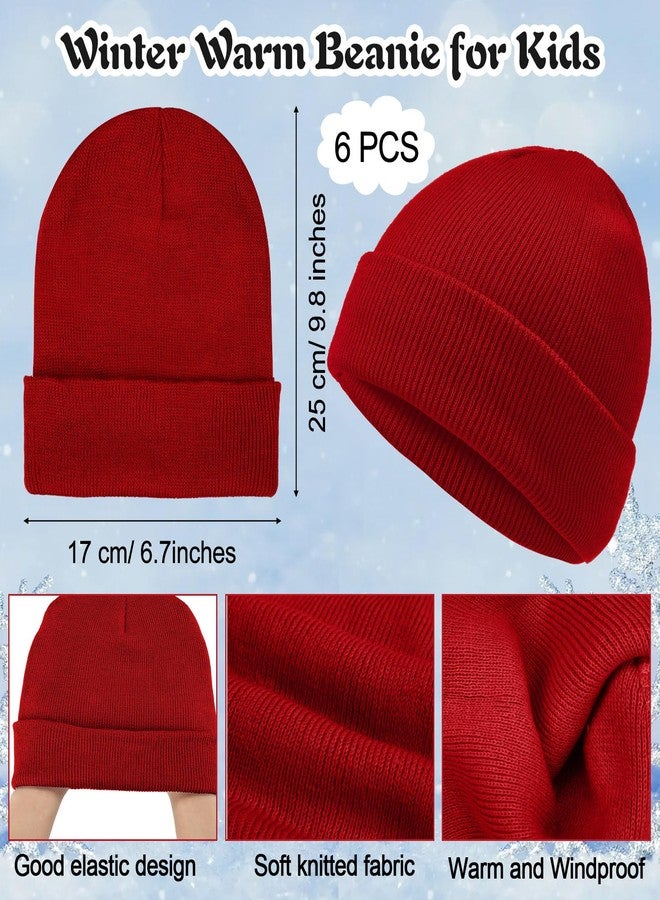 جاجيلي مجموعة جاغلي المكونة من 12 قطعة من قبعات وقفازات الشتاء للأطفال، قبعات صوفية دافئة مانعة للانزلاق، مناسبة للأولاد والبنات من سن 5 إلى 10 سنوات (6 ألوان زاهية). - Image 3
