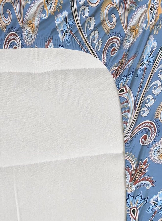 Blue Strip ملاءات سرير مفردة من القطن الناعم للغاية بنمط أزرق مخطط، 220 خيط، مزودة بمطاط، مع غطاء وسادة واحد | ملاءة سرير مفردة بمطاط محيطي (نمط أزرق مائي، مفرد - 36 × 72 بوصة) - Image 2