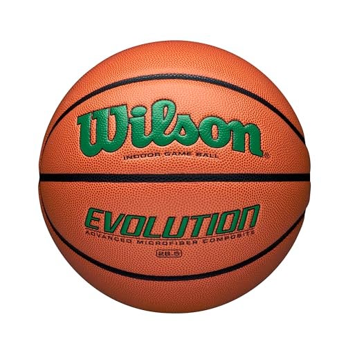 WILSON Evolution Indoor Game Basketball, Green, Size 6 - 28.5" - Image 1
