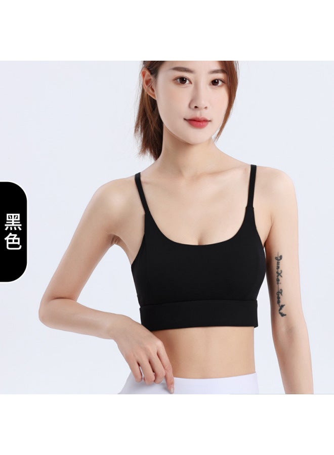 Processed Customized Sports Bra Spaghetti Straps Pilates Yoga Wear Cut Out Beautiful Back Fitness Vest Push-up Bra For Women