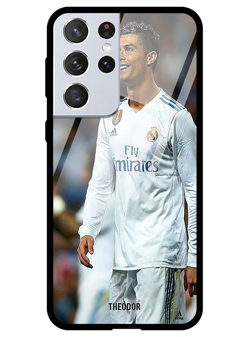 Theodor Protective Tempered Glass Case Cover Samsung Galaxy S21 ULTRA Ronaldo Smiling - Image 1