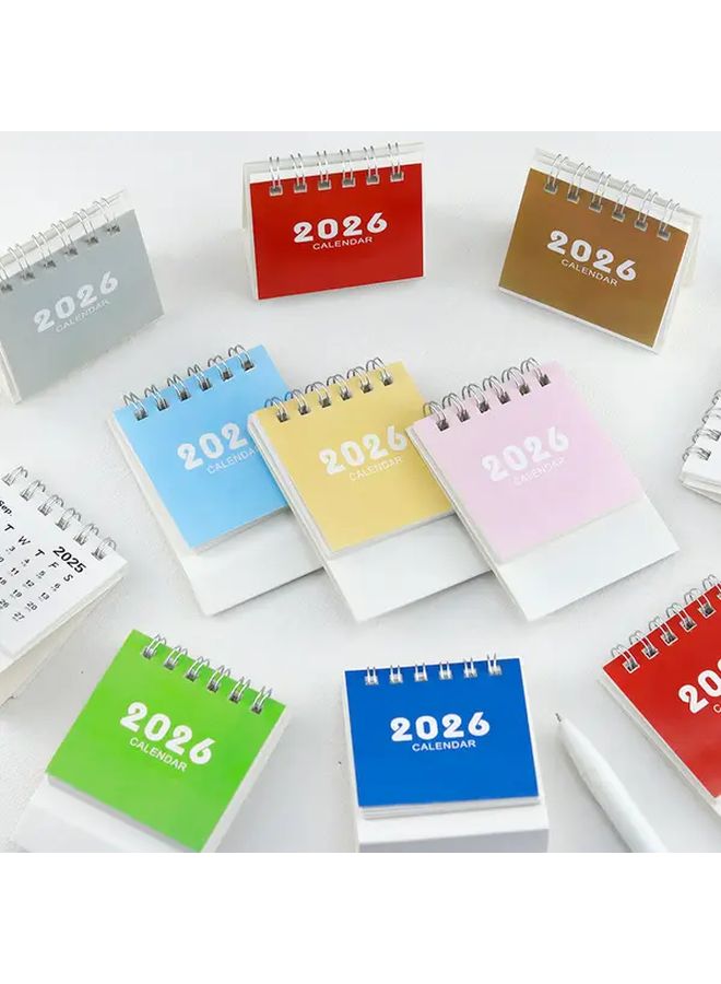 2025 2026 مجموعة تقويم مكتبي 4 قطع منظم شهري مفكرة ألوان عشوائية - Image 5