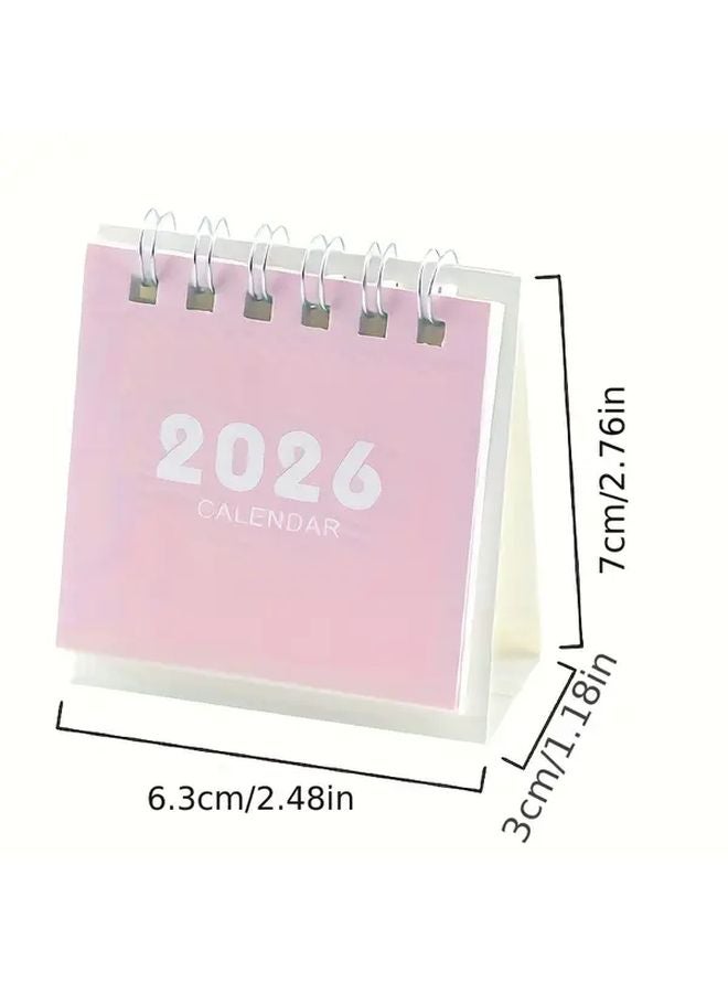 2025 2026 مجموعة تقويم مكتبي 4 قطع منظم شهري مفكرة ألوان عشوائية - Image 2