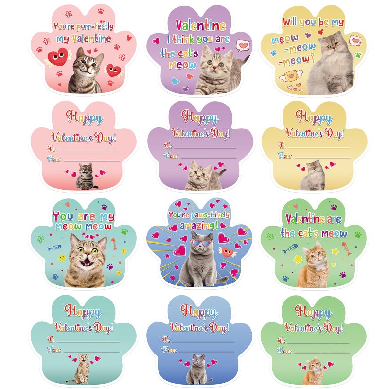 HEYINSHEN 30 Pack Valentine's Day Cards for Kids Classroom Valentine's Day Cards for School Valentine's Day Cards with Envelopes Cat Valentines Day Cards Valentine Gifts for Boys Girls - Image 2