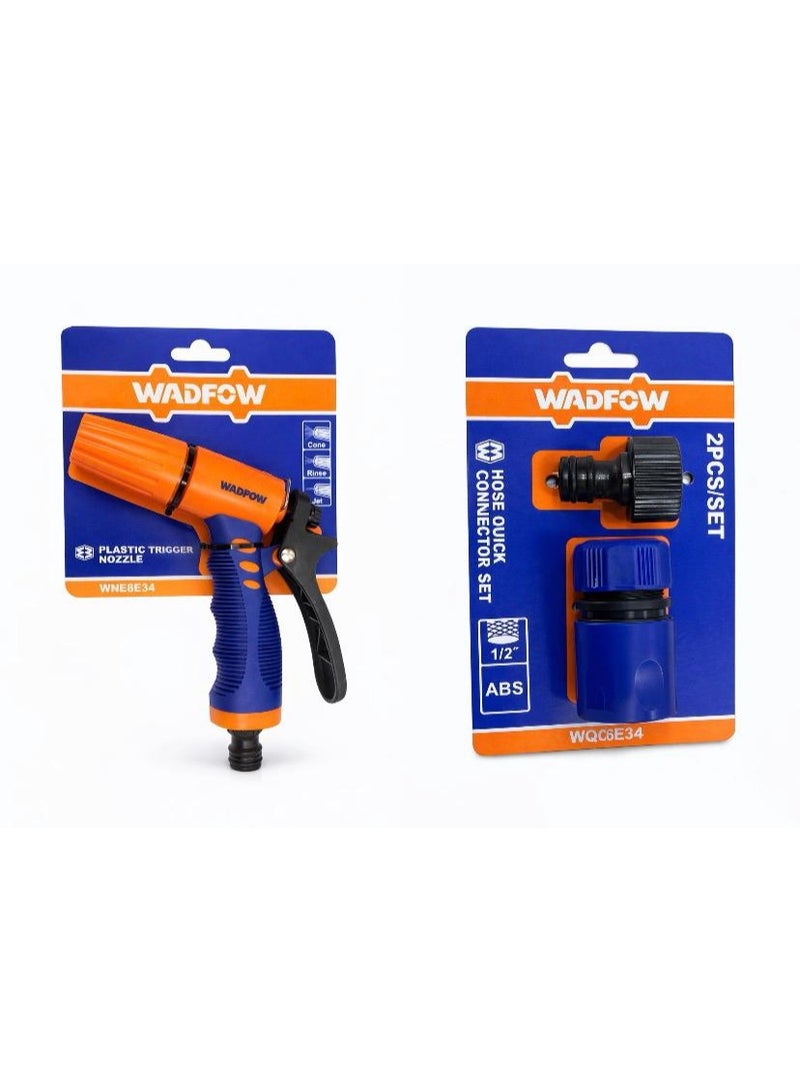 WADFOW Water Spray Gun with Quick Connectors Set (2 PCS) – Adjustable Flow – Multi-Purpose - Image 1