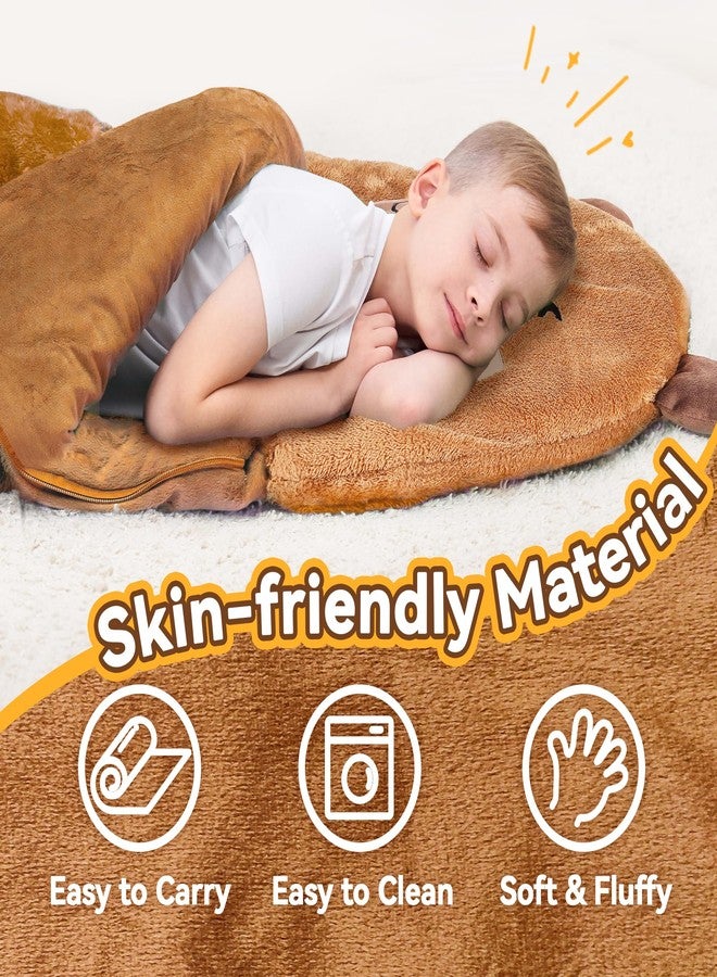 iPlay, iLearn Kid Sleeping Bag, Plush Capybara Slumber Bag, Toddler Girl Boy Nap Mat, 2 In 1 Brown Animal Pillow, Happy Travel Sleepover Daycare Preschool Birthday Gift for Age 3 4 5 6 7 8 10 12 Child - Image 2