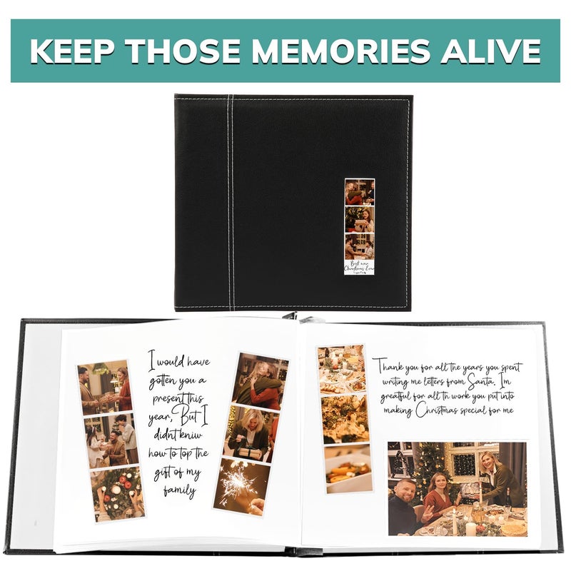 pbf PHOTO BOOTH FRAMES pbf Scrapbook Photo Album 12x12, Guest Book with Photo Insert, Scrapbook Album for Pictures, Memory Book, Wedding 2x6 printed pages photobooth - Image 3