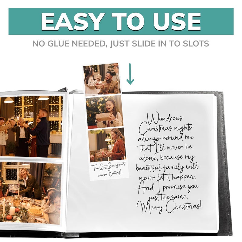 pbf PHOTO BOOTH FRAMES pbf Scrapbook Photo Album 12x12, Guest Book with Photo Insert, Scrapbook Album for Pictures, Memory Book, Wedding 2x6 printed pages photobooth - Image 5