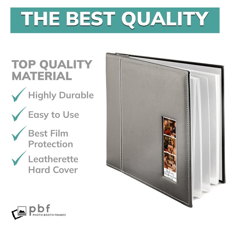 pbf PHOTO BOOTH FRAMES pbf Scrapbook Photo Album 12x12, Guest Book with Photo Insert, Scrapbook Album for Pictures, Memory Book, Wedding 2x6 printed pages photobooth - Image 4