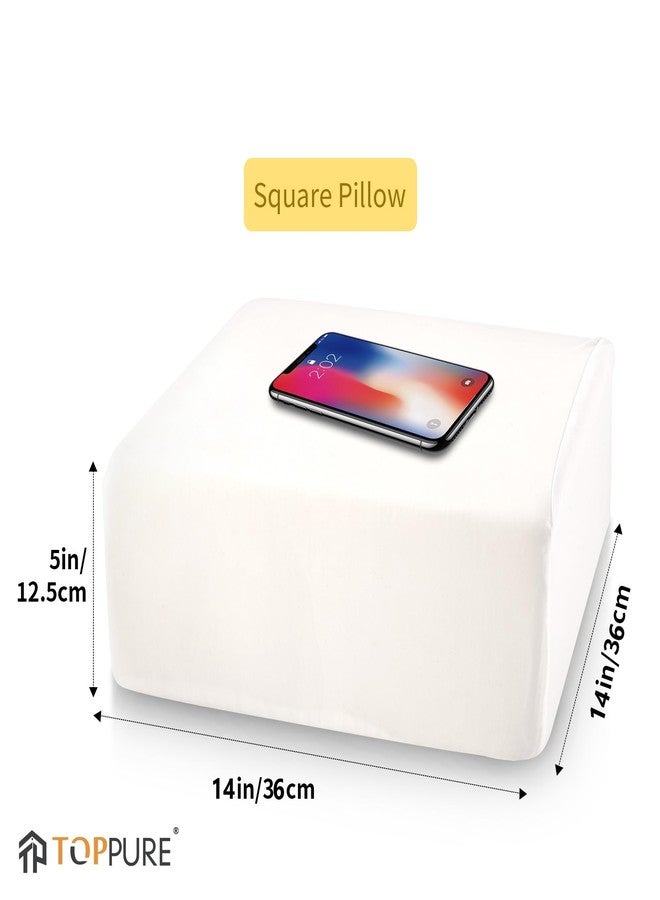 TOPPURE Cube Memory Foam Pillow (14"x14"x5“ Large Cube), Side Sleeper Pillows, Cervical Neck Pillow for Travel, Soft but Spportive Bed Pillow for Neck and Shouder Pain Relief, White - Image 5