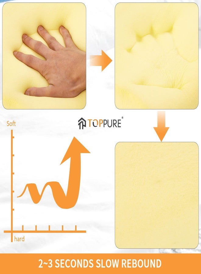 TOPPURE Cube Memory Foam Pillow (14"x14"x5“ Large Cube), Side Sleeper Pillows, Cervical Neck Pillow for Travel, Soft but Spportive Bed Pillow for Neck and Shouder Pain Relief, White - Image 4