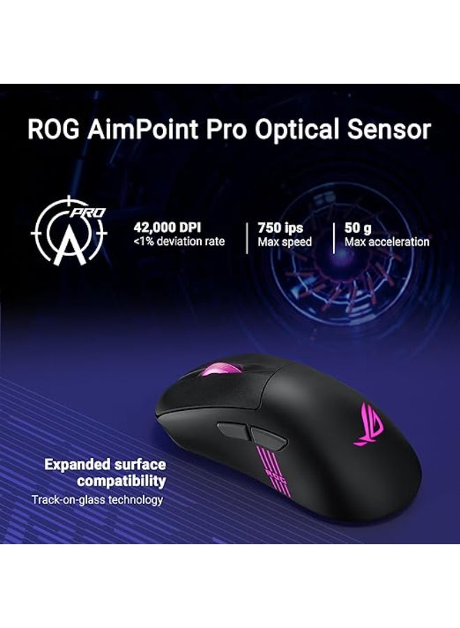 ASUS ROG Keris II Origin Wireless Gaming Mouse – Right-Handed Ergonomic, 65g, Tri-Mode Connectivity, 42K DPI, up to 127Hr Battery, Web-Based Configuration, PC/Mac Support - Black - Image 5
