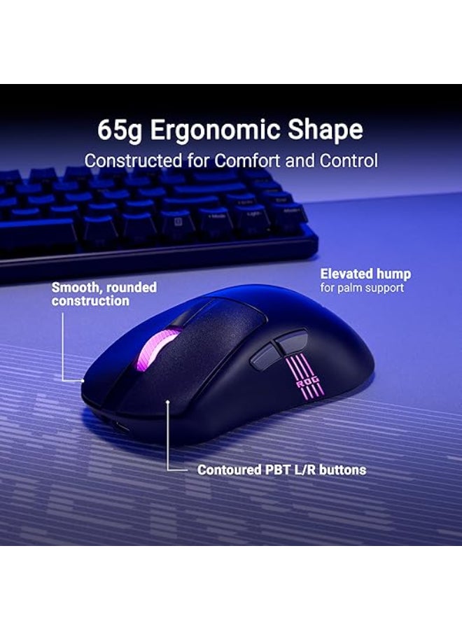 ASUS ROG Keris II Origin Wireless Gaming Mouse – Right-Handed Ergonomic, 65g, Tri-Mode Connectivity, 42K DPI, up to 127Hr Battery, Web-Based Configuration, PC/Mac Support - Black - Image 2