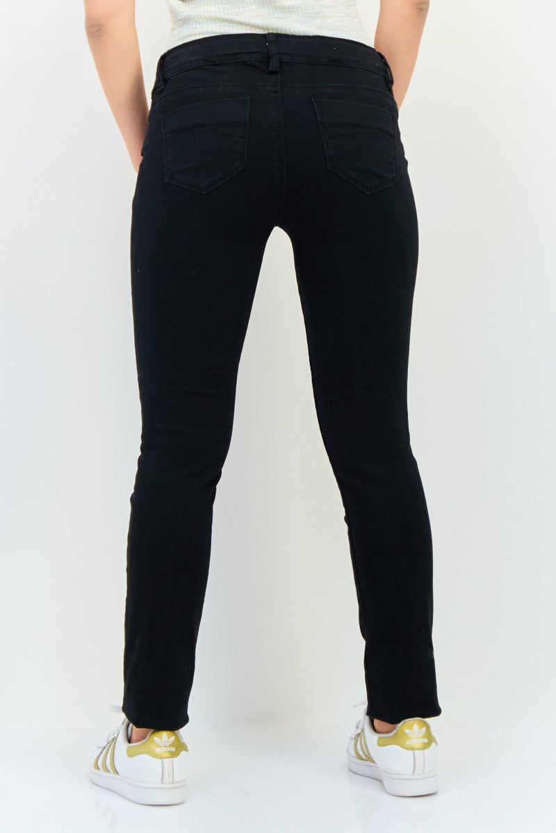 Mamalicious Women Regular Fit Solid Stretchable Denim Jeans, Black - Image 3