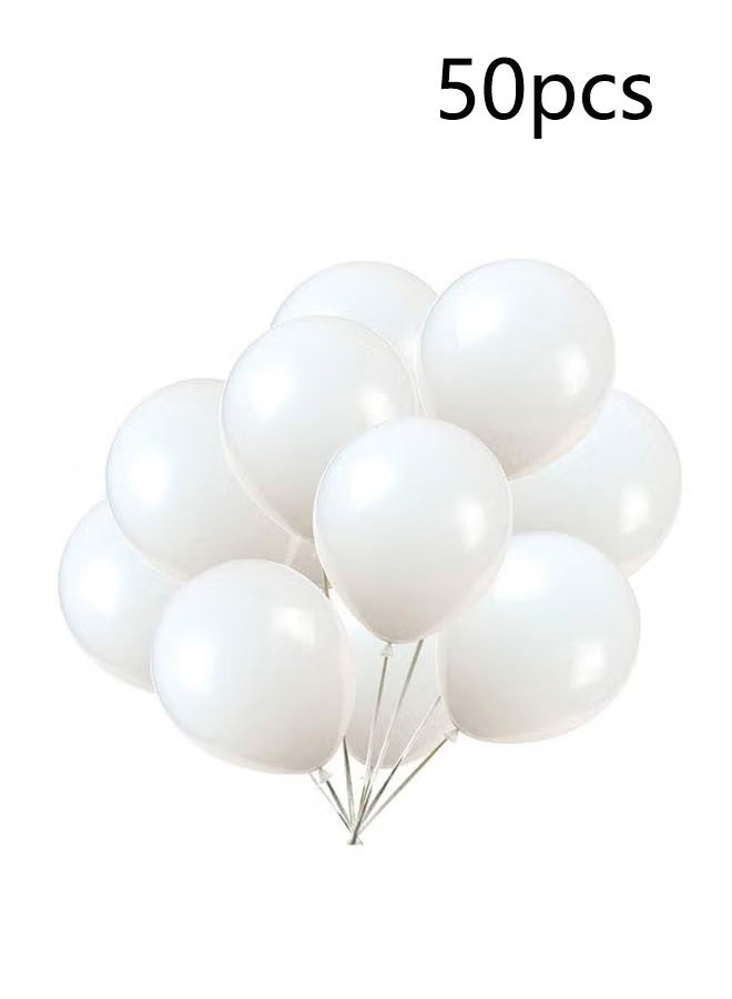 واي جيه حزمة من 50 منطاد مطاطي مزخرف للحفلات 12 بوصة، بيضاء - Image 1