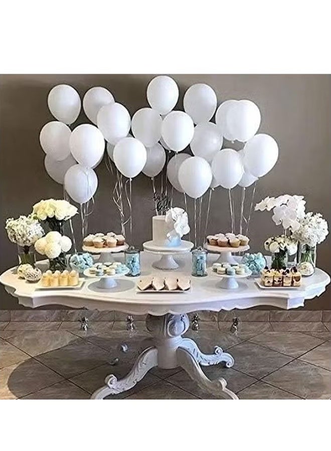 واي جيه حزمة من 50 منطاد مطاطي مزخرف للحفلات 12 بوصة، بيضاء - Image 4