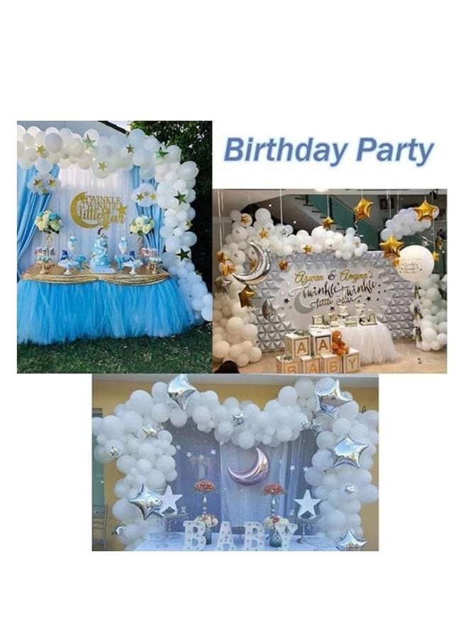 واي جيه حزمة من 50 منطاد مطاطي مزخرف للحفلات 12 بوصة، بيضاء - Image 5