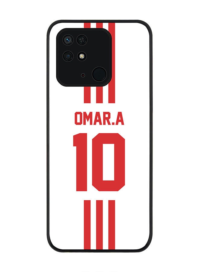 Stylizedd Rugged Black edge case for Redmi 10C 4G  Slim fit Soft Case Flexible Rubber Edges Anti Drop TPU Gel Thin Cover - Football Team - UAE Player Name - Omar.A - Image 1