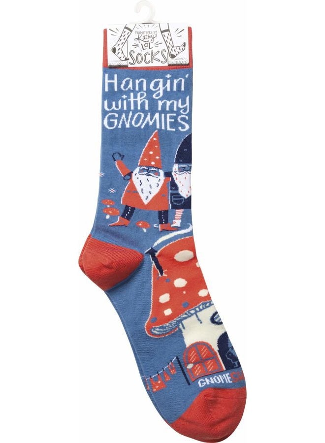 Primitives by Kathy LOL Made You Smile Gift Socks, Blue Orang White - Image 3