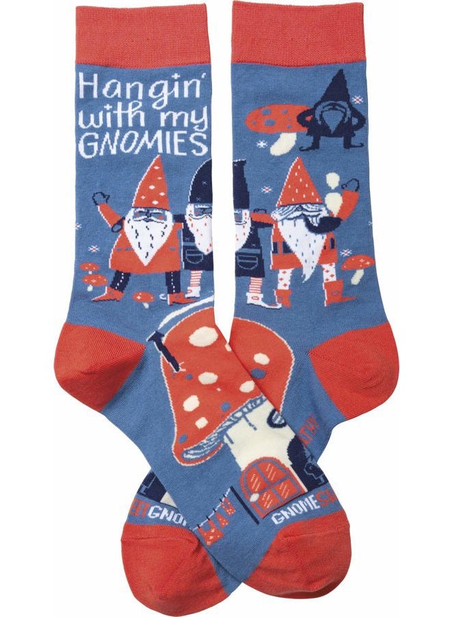 Primitives by Kathy LOL Made You Smile Gift Socks, Blue Orang White - Image 1