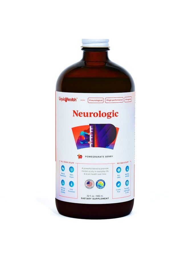LIQUIDHEALTH 32 Oz Liquid Neurologic Focus Supplement Nootropic For Cognitive Function Brain Supplement For Memory & Focus Brain Booster Ginkgo Biloba Choline Ltheanine & Phosphatidylserine  - Image 2