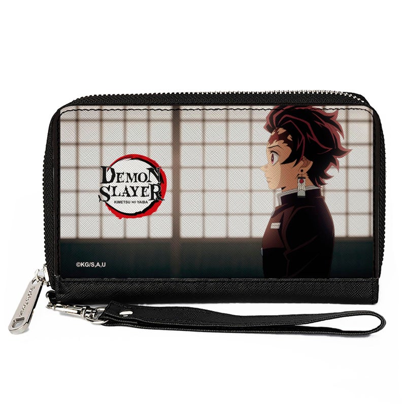 Buckle Down BuckleDown Aniplex Wallet Zip Around Demon Slayer Tanjiro Kamado Profile Pose and Title Logo Vegan Leather - Image 2